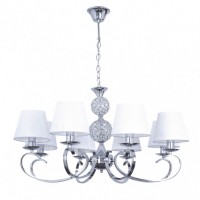 Distribuidor - Lâmpadas Diversas | Lâmpadas Clássicas | LAMPARA ORDOÑEZ 8XE14 CROMO PANTALLA BLANCA REGX76X76 CM Ref: 201658020